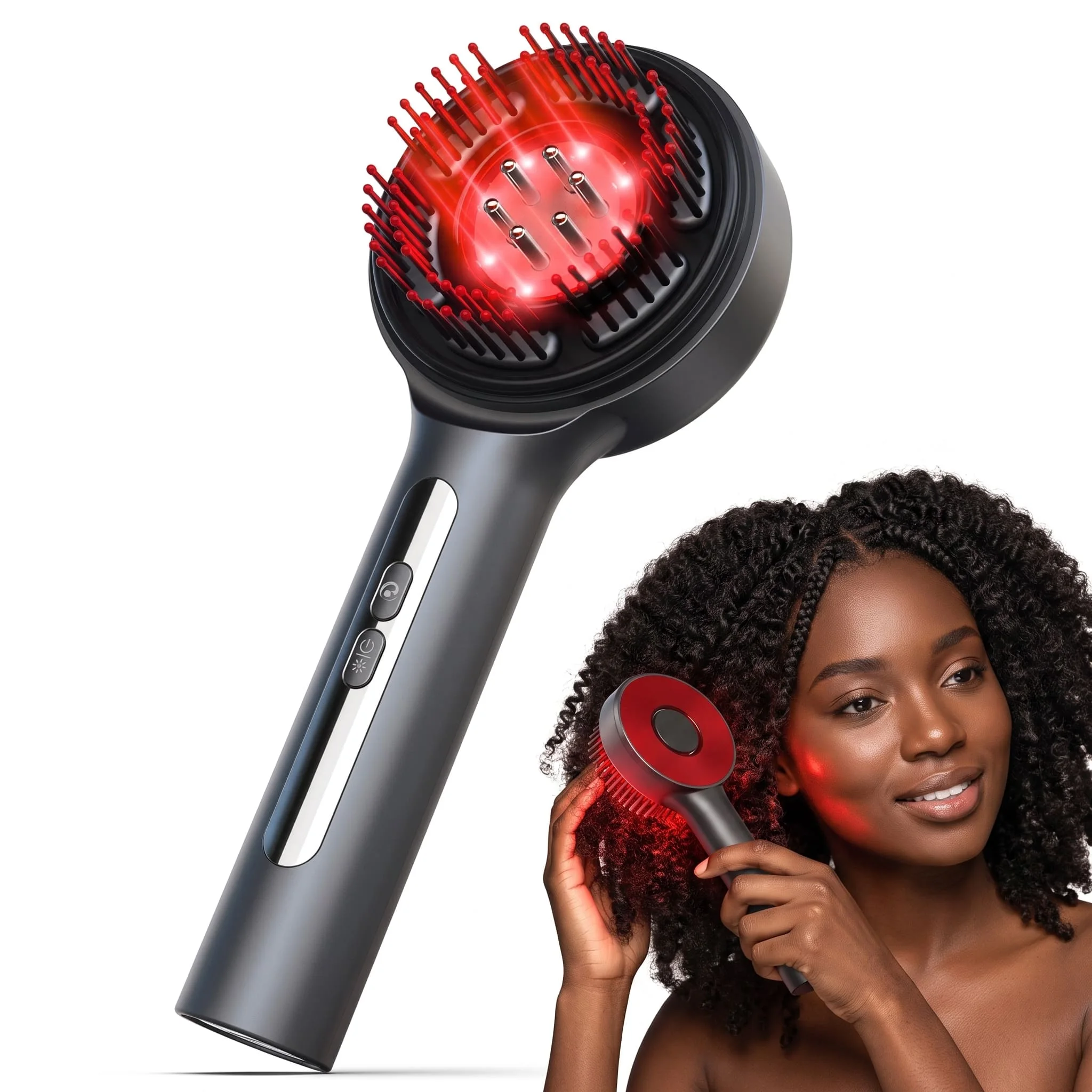 Dermaglow™ - Peigne Massant à Lumière Rouge & Applicateur de Sérum