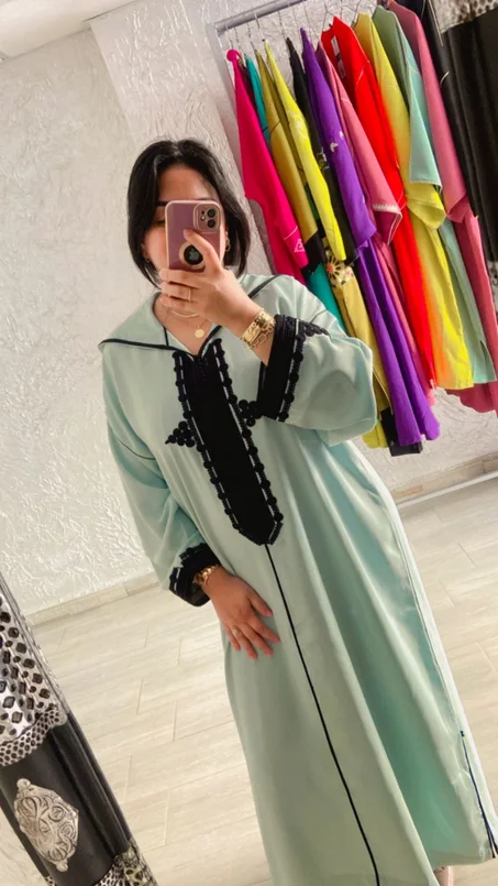 جلابة ثوب كريپ كوريا الممتاز خياطة د المعلم