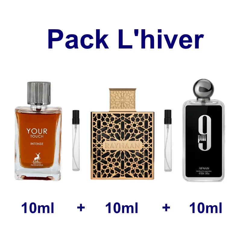 Pack D'hiver: Rayhaan Elixir 10ml + Your Touch Intense 10ml + 9pm Classic 10ml