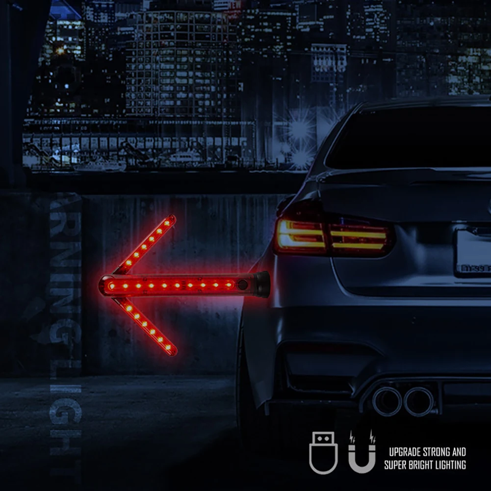 Bâton de Signalisation Routière LED Étanche et Réglable avec Base Magnétique - عصا الإشارة الضوئية لتنظيم المرور والسلامة الطرقية