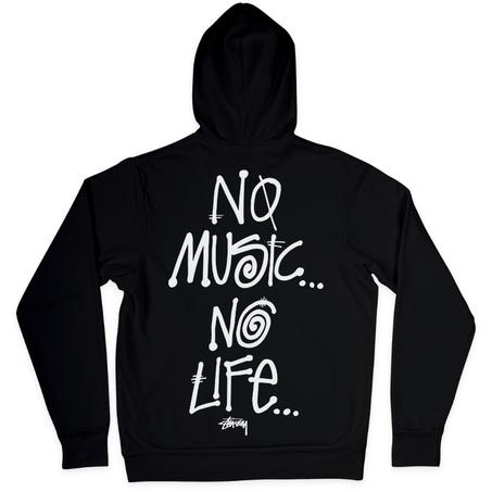 Hoodie Stussy " No Music No Life Black "