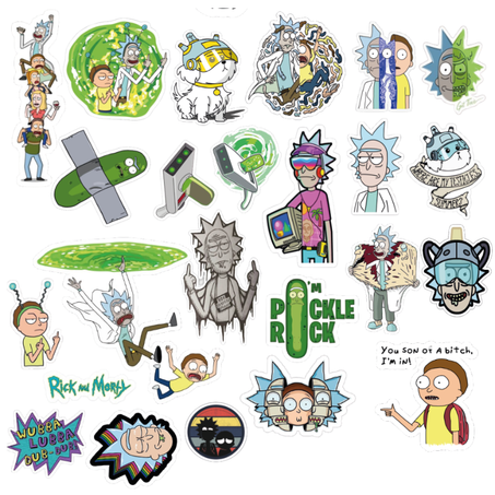 22 Stickers Rick and Morty Pack 4