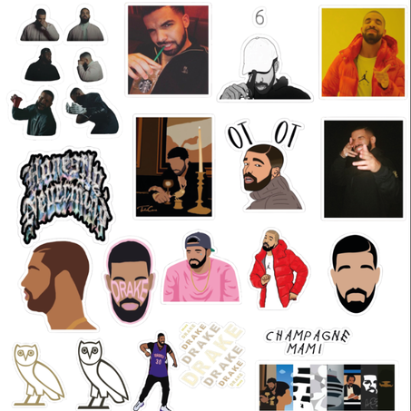 19 stickers Drake Pack 3