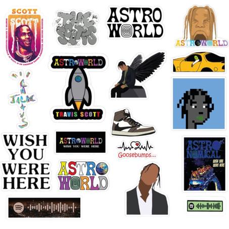 18 Stickers Travis Scoot Pack 3