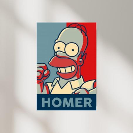 Poster Simpson " Homer Blue and Red Design"
