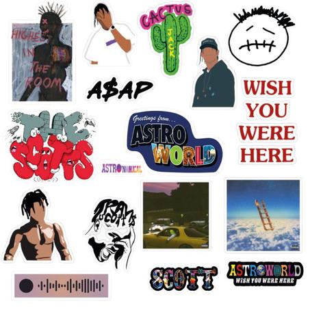 17 Stickers Travis Scoot Pack 1