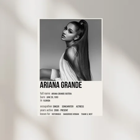 Poster Ariana Grande "Biography" 2