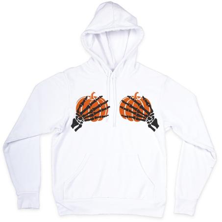 Hoodie Hallowen " Skeleton hands grabbing pumpkins"