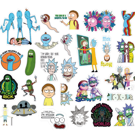 27 Stickers Rick and Morty Pack 3