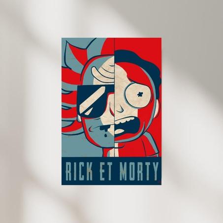 Poster Rick and Morty "Blue and Red Design "