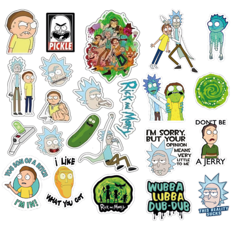 23 Stickers Rick and Morty Pack 1