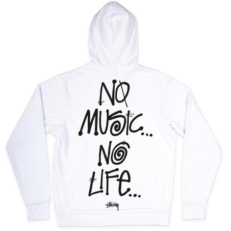 Hoodie Stussy " No Music No Life White"
