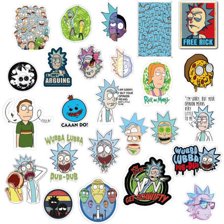 25 Stickers Rick and Morty Pack 2