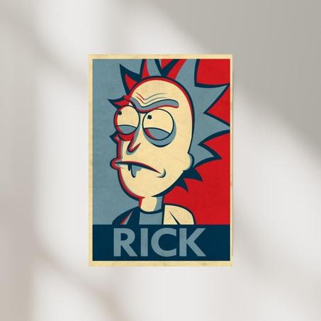 Poster Rick And Morty "Rick Blue and Red Design "