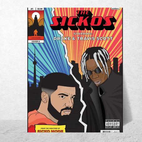 Poster Drake x Travis Scott " The sickos