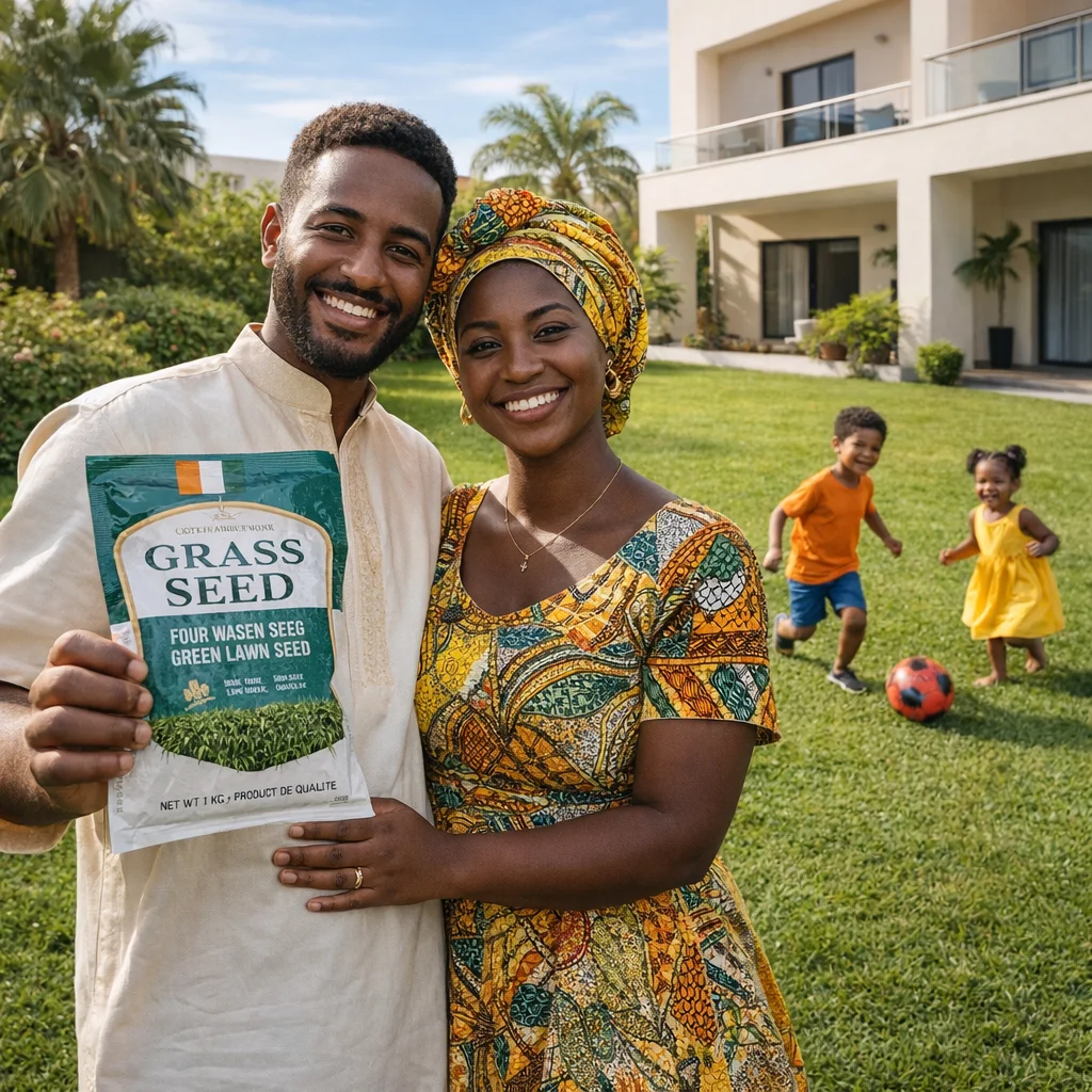 Family enjoying lawn
