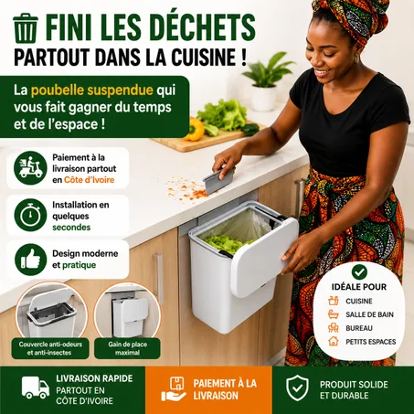 🗑️ Poubelle Suspendue de Cuisine – La Solution Intelligente pour une Cuisine Toujours Propre !