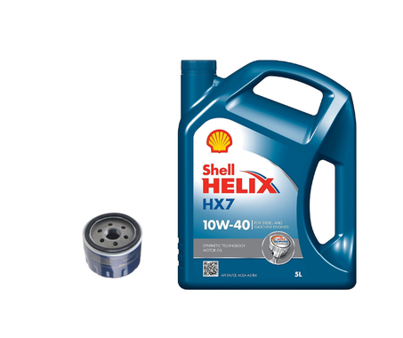 HUILE MOTEUR PACK VIDANGE DACIA RENAULT Shell Helix HX7 10W-40 A3/B4 origenal, 5L