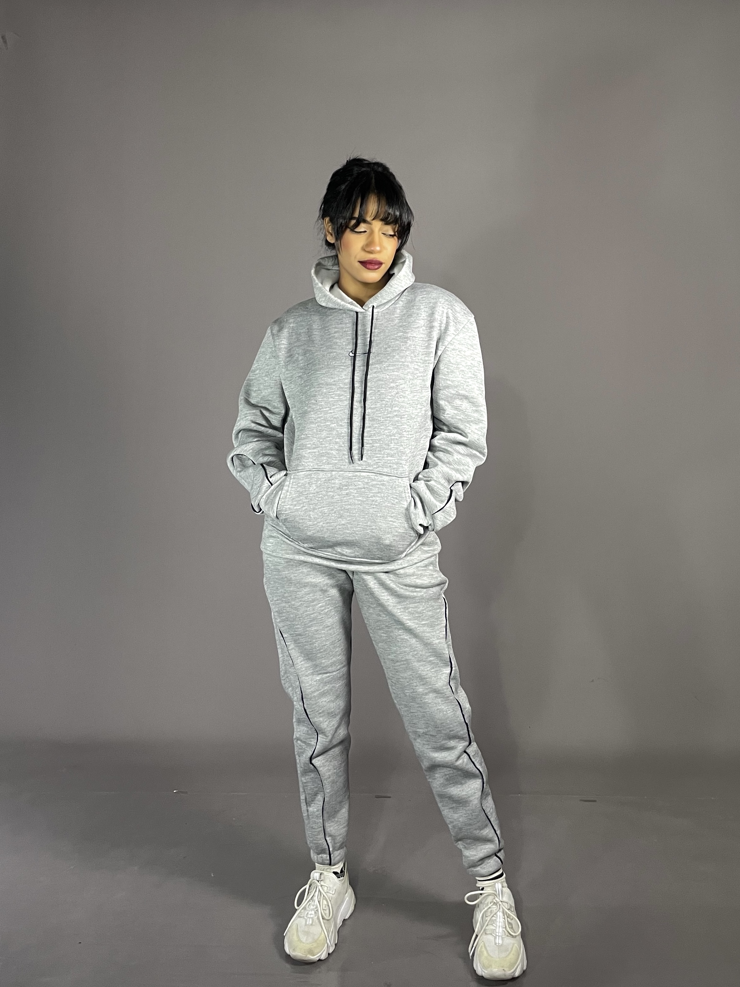 Ensemble de survêtement gris femme en coton