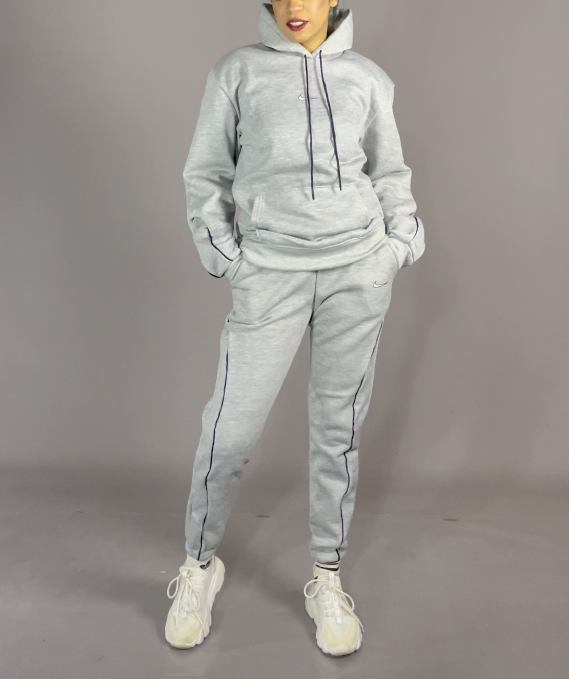 Ensemble de survêtement gris femme en coton