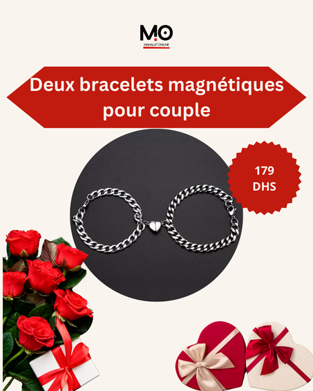 `Deux bracelets magnétiques  pour couple