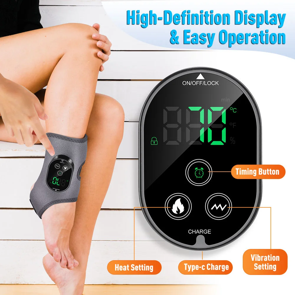 Masseur 4-en-1 pour Pied, Cheville, Mollet & Bras – Chauffant + Vibrant