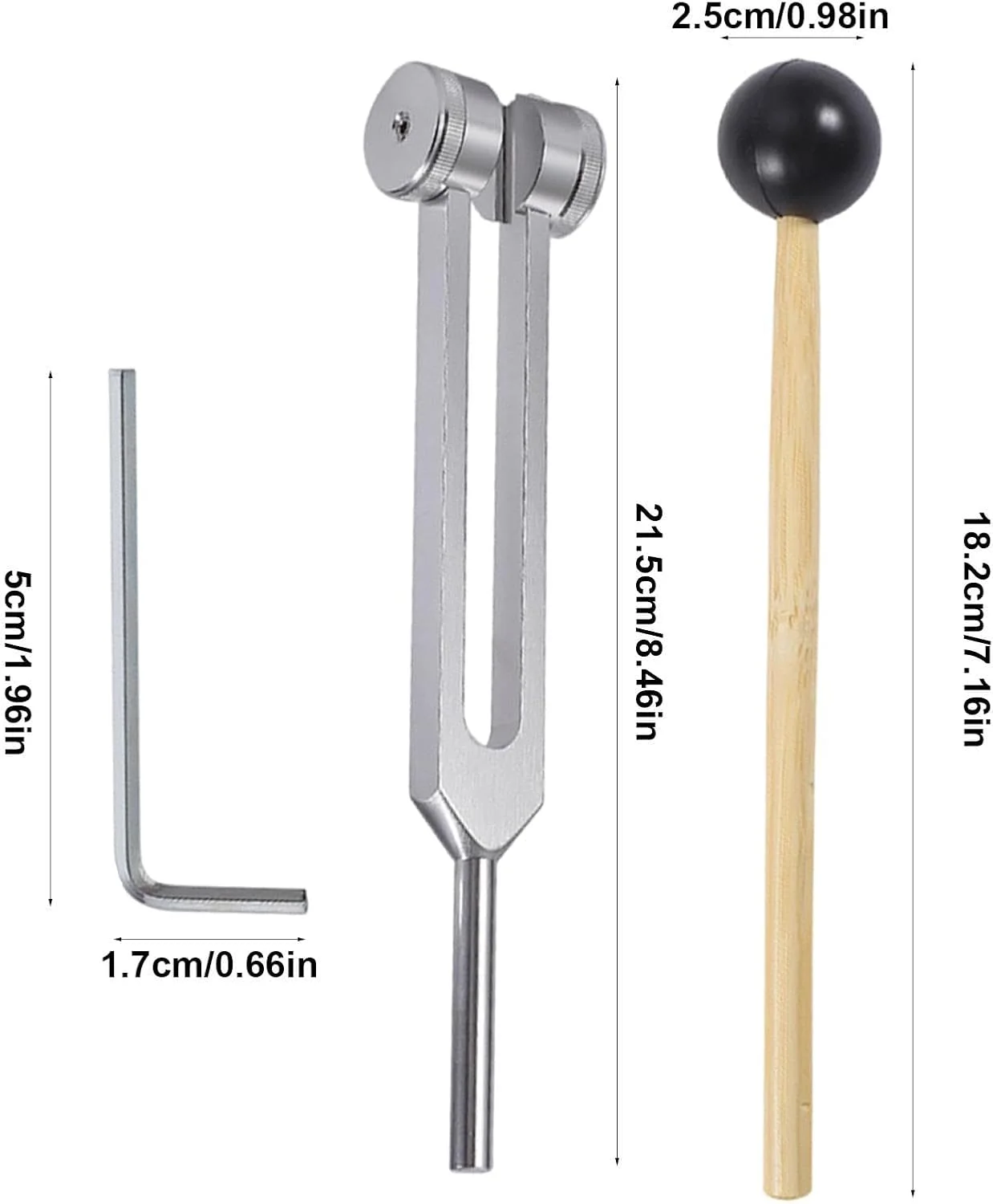 Diapason auriculaire de diagnostic en aluminium 128 Hz