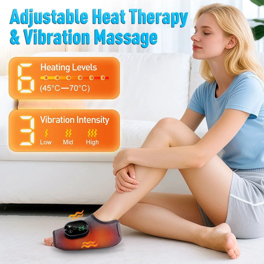 Masseur 4-en-1 pour Pied, Cheville, Mollet & Bras – Chauffant + Vibrant