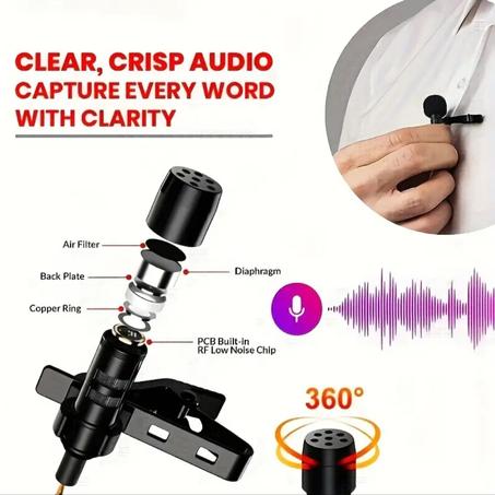 MICROPHONE À LAVALIER FILAIRE PORTABLE