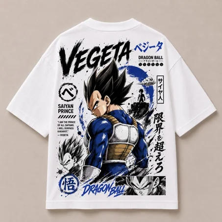 Oversized T-Shirt - Vegeta ( blanc )