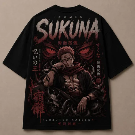 Oversized T-Shirt - Sukuna ( Noir )