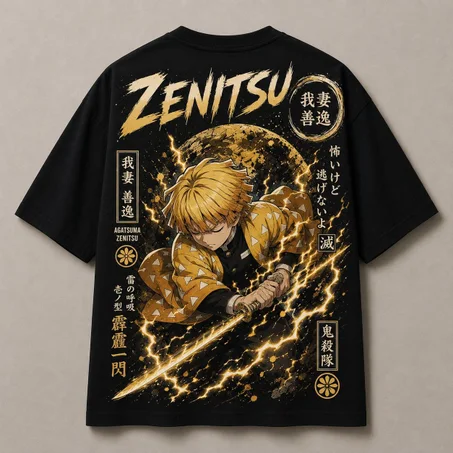 Oversized T-Shirt - Zenitsu ( Noir )