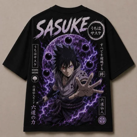 Oversized T-Shirt - Sasuke ( Noir )