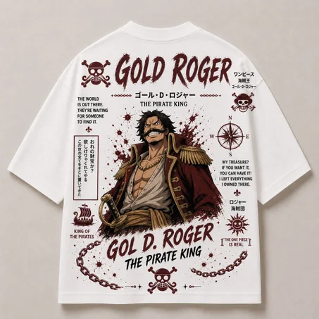 Oversized T-Shirt - Gol D Roger ( blanc )