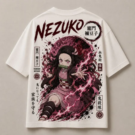 Oversized T-Shirt - Nezuko ( Blanc )
