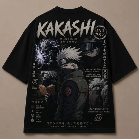 Oversized T-Shirt - Kakashi ( Noir )