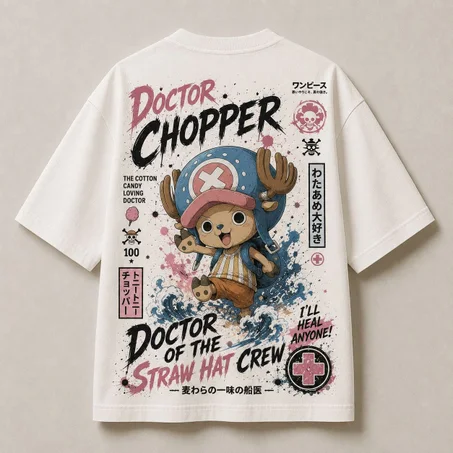 Oversized T-Shirt -Chopper ( blanc )