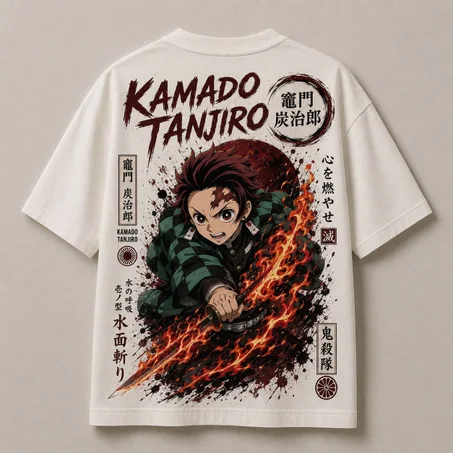Oversized T-Shirt - Tanjiro  ( blanc )