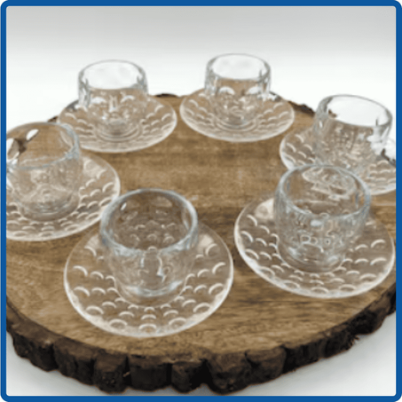 6 طاسات إيطالية  لتتمتع بقهوتك - زجاج الكأس ذو جودة عالية