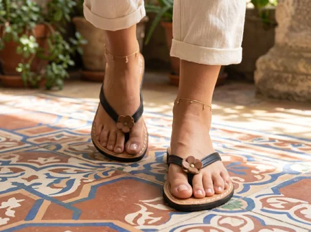 “Zahra” women’s sandal – soft handmade elegance.