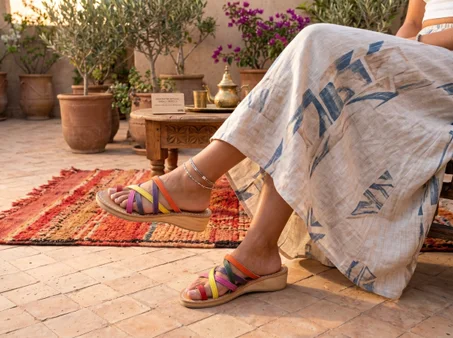 Rainbow” women’s sandal – vibrant colors with a modern touch.