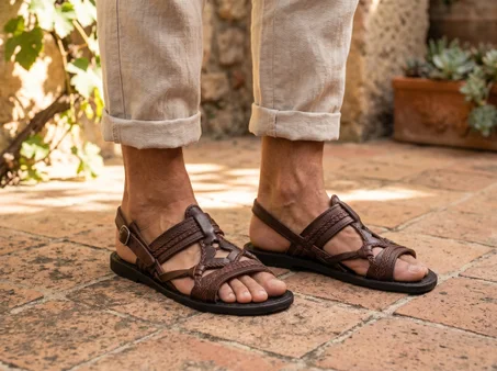 Moroccan woven leather sandals – the height of handcrafted elegance