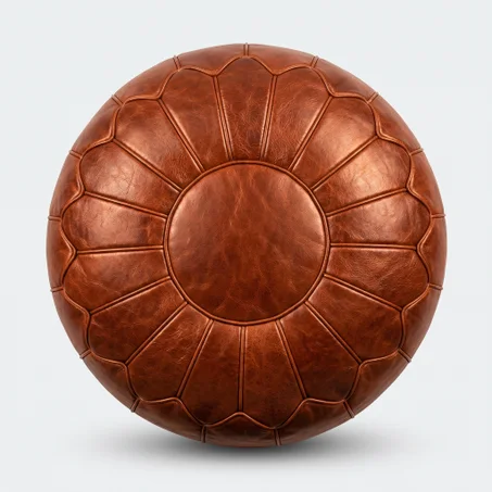Moroccan pouf made of genuine leather .002