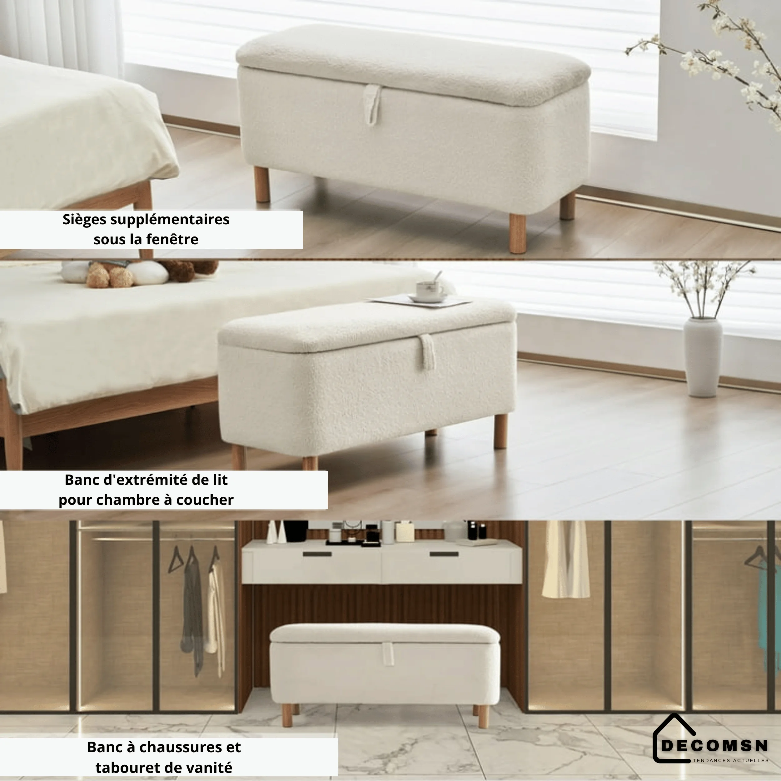 Banc ottoman de rangement