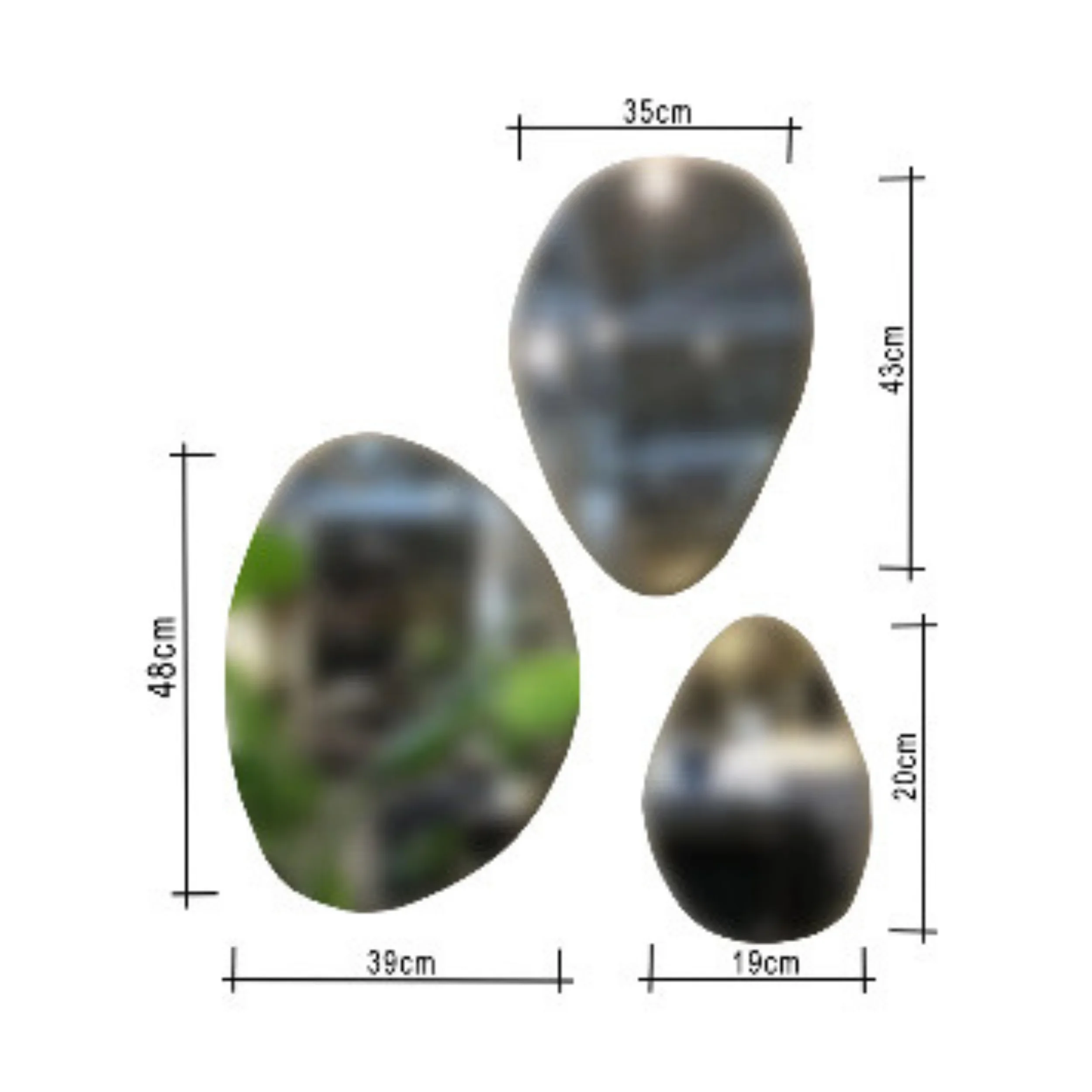 Ensemble de 3 miroirs