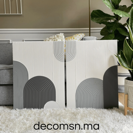 2 Tableaux 3D Ondulations Géométriques