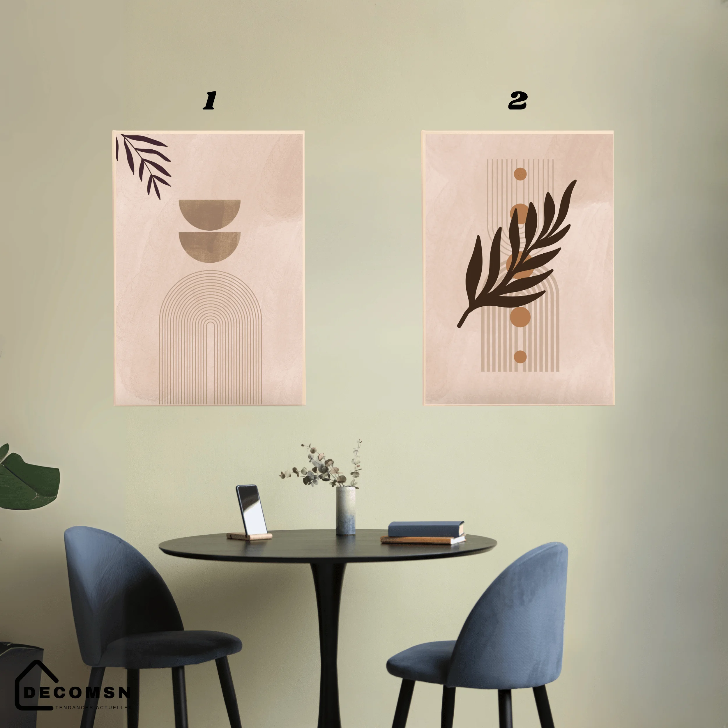 2 Tableaux d'art géométrique minimaliste