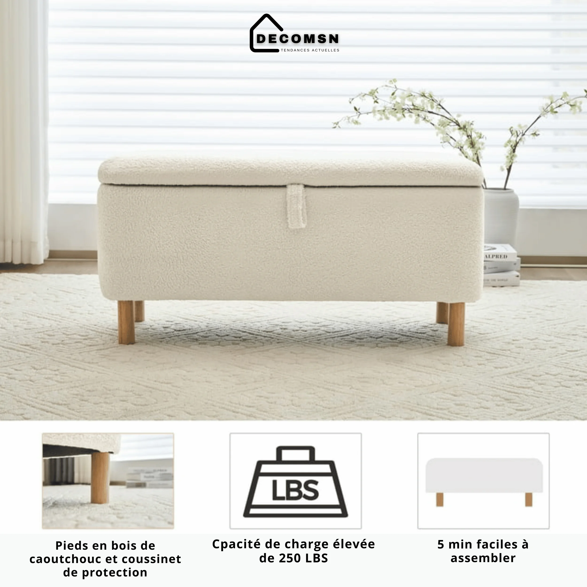 Banc ottoman de rangement