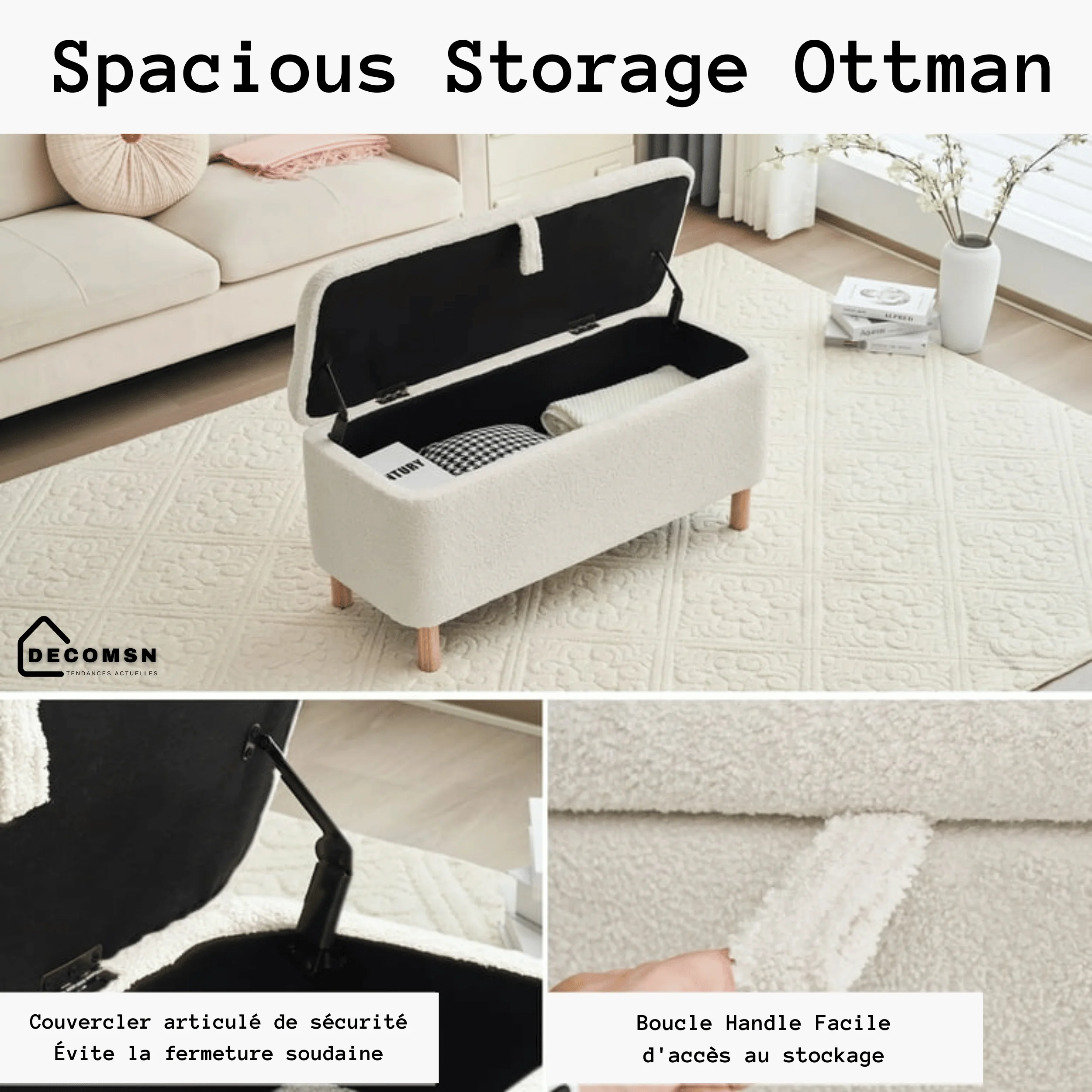 Banc ottoman de rangement