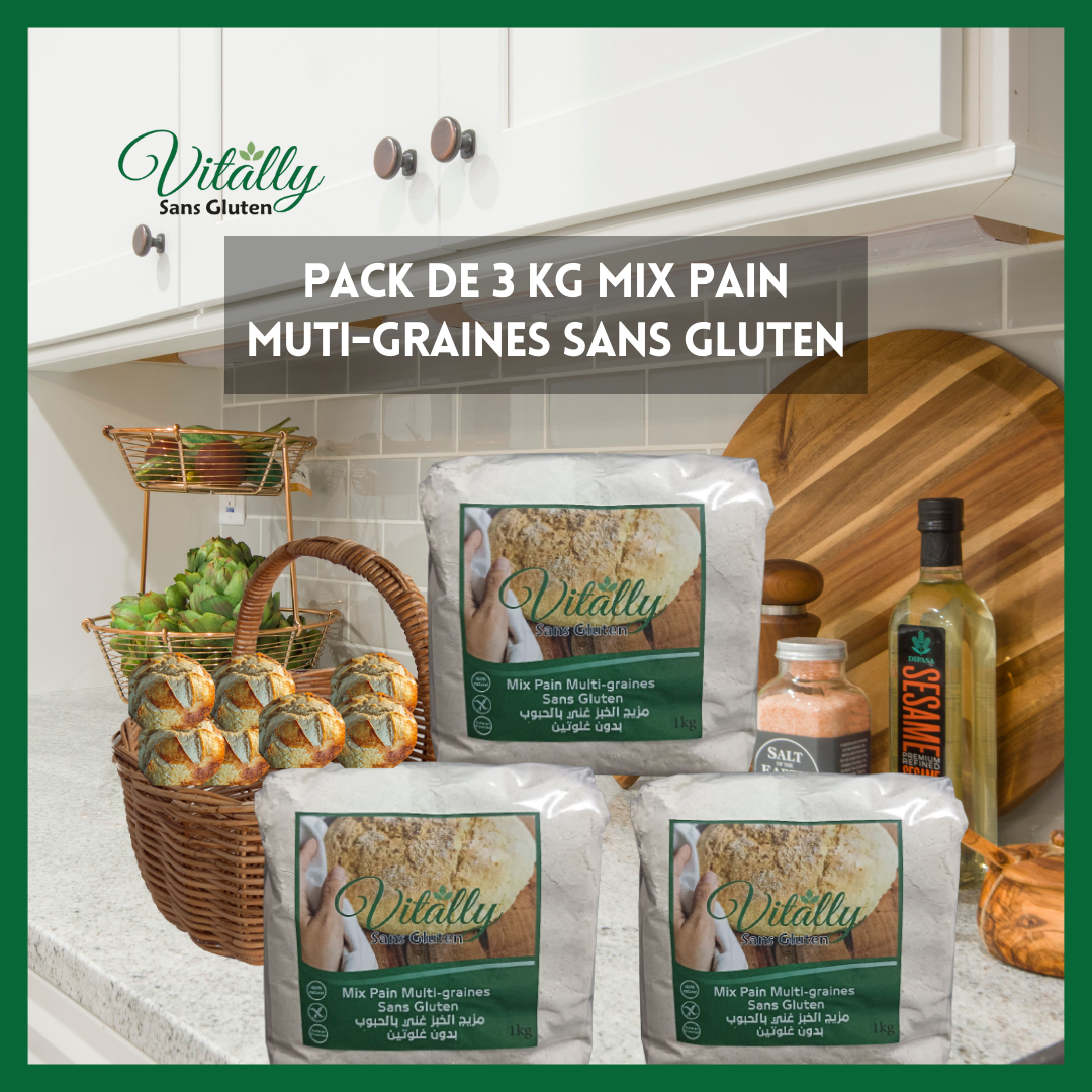 Mix Pain Multi-graines Sans Gluten 1KG   مزيج الخبز غني بالحبوب بدون غلوتين